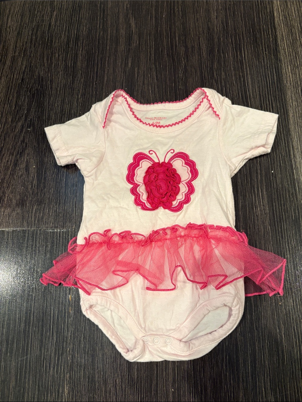 Isaac Mizrahi 6-9 M baby girl onesie with tulle
